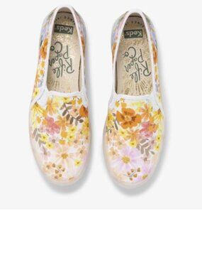 EUC KEDS Rifle Paper Co Marguerite Floral Pink Slip-on Platform Sneakers (8W)